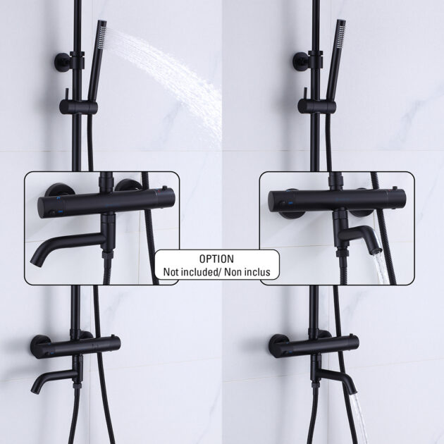 Colonne de douche thermostatique à 3 voies ELITE RDM8077223BL – Image 12